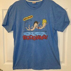 Homage Men's Blue "Beavis And Butt-Head Boing" Graphic T Shirt - Size XL